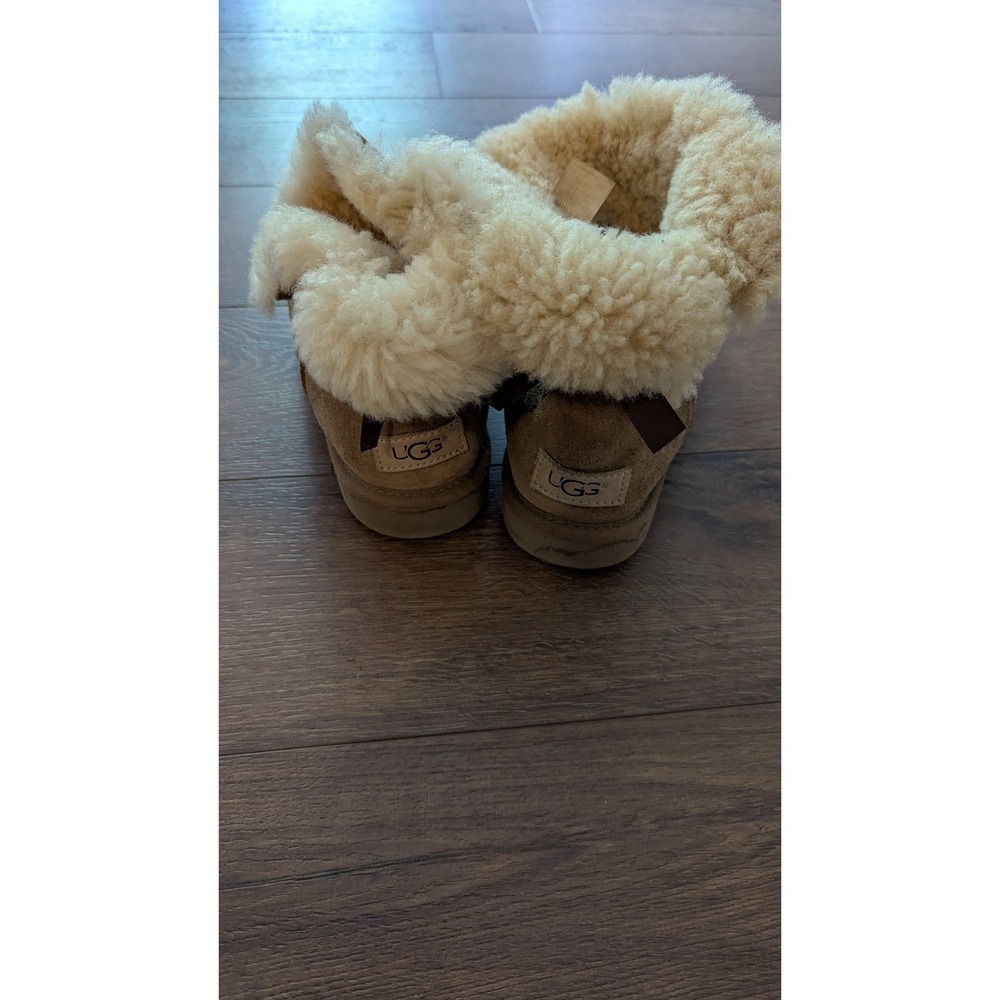 UGG Womens Gita Chestnut Suede Sheepskin Bow Ankle Boots 1018517 Size 8 - Picture 6 of 6